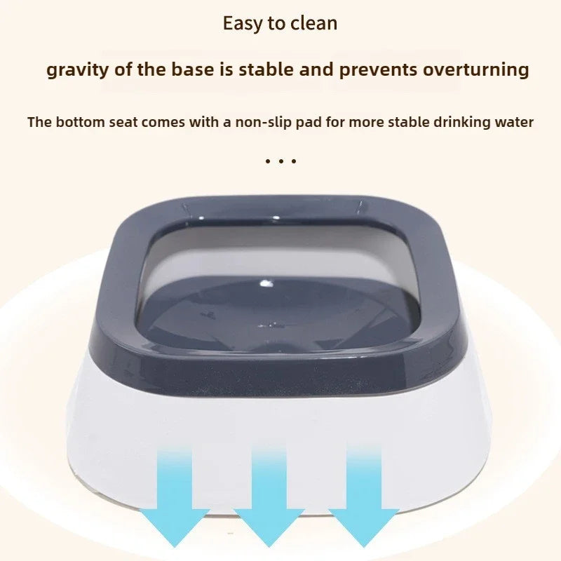 1pc Anti-Spill/Anti-Splash Water Bowl For Dogs 1L Large Capacity